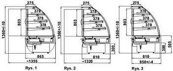 Warm display cabinet MEXICO G 0.6, warm air circulation, 1360 +/- 10 mm