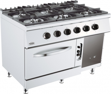 Gas stove 6 flames with gas oven 6x6.5 (Kw), 1200x700x (h) 900