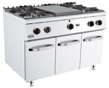 Solid Top Range Gas stove 4 flames 4x6.5 (Kw) I 1x6,5 (kW), 1200x700x (h) 900