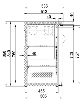 BAR COOLER BLACK WITH 2 DOORS