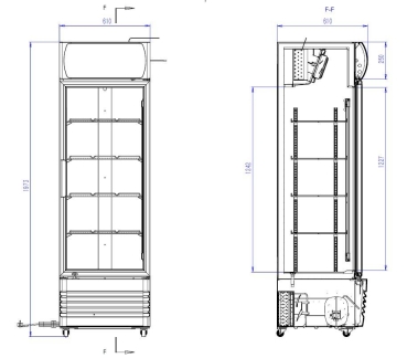 REFRIGERATOR GLASS DOOR FCU-370 BL