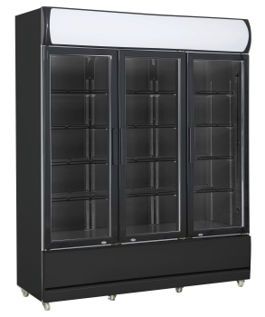 REFRIGERATOR 3 GLASS DOORS BLACK FCU-1200 BL