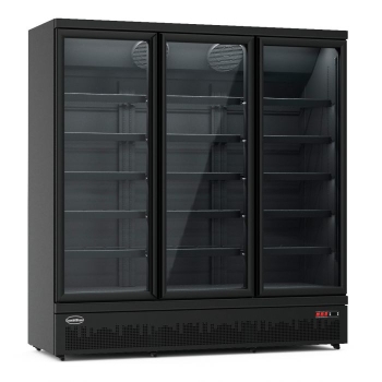 REFRIGERATOR 3 GLASS DOORS BLACK JDE-1530R BL