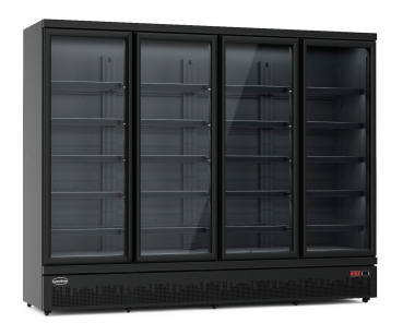 REFRIGERATOR 4 GLASS DOORS BLACK JDE-2025R BL