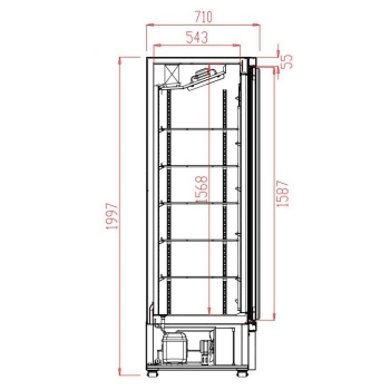 FREEZER 1 GLASS DOOR BLACK JDE-600F BL