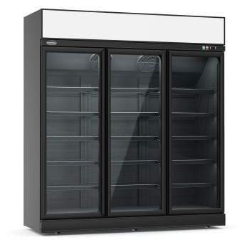 REFRIGERATOR 3 GLASS DOORS BLACK INS-1530R BL