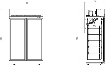 GEFRIERSCHRANK 2 GLASTÜREN INS-1000F