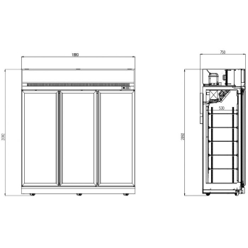 FREEZER 3 GLASS DOORS INS-1530F