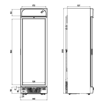 GEFRIERSCHRANK 1 GLASTÜR 382 LITER