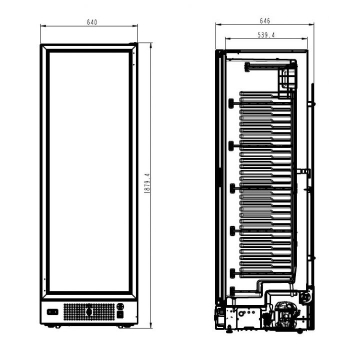 FREEZER 1 GLASS DOOR 382 LITERS