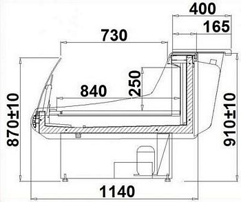 Refrigerated counter BARI 1.9, 1975x1140x910+/-10mm