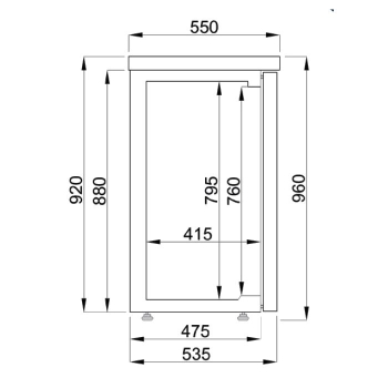BAR COOLER BLACK WITH 2 GLASS DOORS