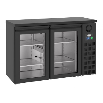 BAR COOLER BLACK WITH 2 GLASS DOORS