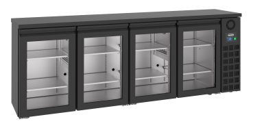 BAR COOLER BLACK WITH 4 GLASS DOORS