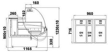 Heated Display ALBERTA 2 B 1.1, 1040 x 1165 x 1230 +/-10mm
