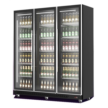 REFRIGERATOR 3 GLASS DOORS BLACK
