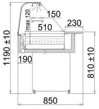 Heated Display JURA 1.3 GRZ, 1300x850x1190+/-10mm