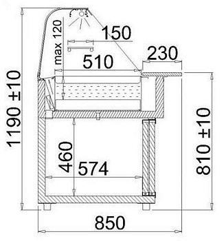 Heated Display JURA 1.7 Z GRZ, 1700x850x1190+/-10mm