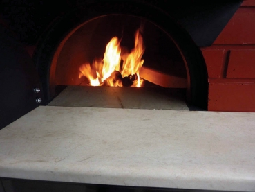 Hybrid Pizzaofen MIX120R mit Holz und Gas, Backsteinstil, 135 Pizzen á Ø 30 cm pro Stunde, drehbare & nicht beheizbare Backfläche, Gewicht 1.950 kg
