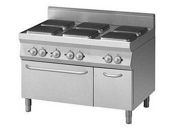 Modular Range, 6 burners, with E-convection oven, 1200x900x850mm