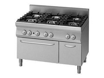 Modular Range, 6 burners, with E-convection oven, 1200x900x850mm