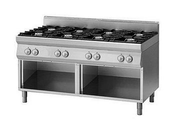 Modular Gas range, 8 burner, 52 kW, 1600x900x850mm