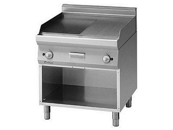 Modular Griddle plate, smooth/grooved hard chrome, 800x900x850mm