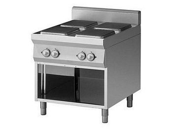 Modular Electric range, 4 burners, 13 kW, 800x900x850mm