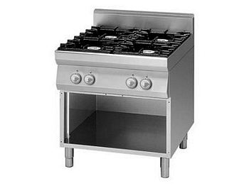 Modular Gas range, 4 burners, 26 kW, 800x900x850mm