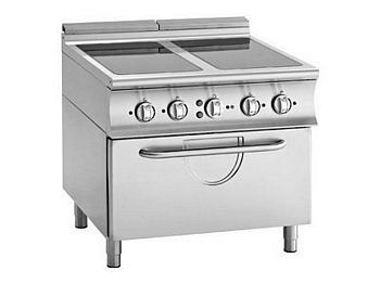 Modular Ceramic range, 4 plates, with electric oven, 900x900x850