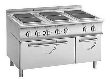 Modular Electric range, 6 plates, with electric oven, 1350x900x8