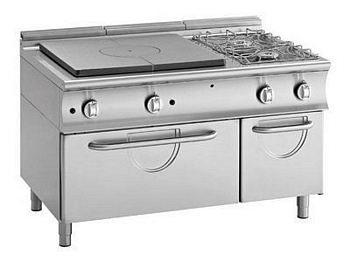 Modular 2 burner gas stove with solid top, 1350x900x850mm