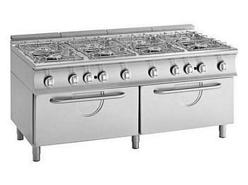 Modular Gas range, 8 burner, with gas stove, 1800x900x850mm