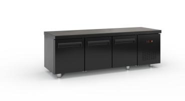 Cooling table with compressor on the right (180x70 cm) in black color