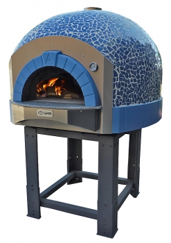 Wooden pizza oven D120K, dome with mosaic stones, 105 pizzas á Ø 30 cm per hour, weight 1,500 kg