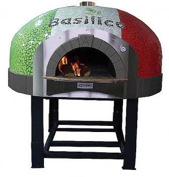 Wooden pizza oven D120K, dome with mosaic stones, 105 pizzas á Ø 30 cm per hour, weight 1,500 kg