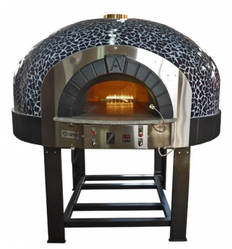 Gas pizza oven G140K-B0, dome with mosaic stones, 150 pizzas á Ø 30 cm per hour, fixed & unheated baking surface, weight 1,800 kg