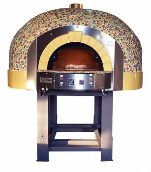 Gas pizza oven G140K-B0, dome with mosaic stones, 150 pizzas á Ø 30 cm per hour, fixed & unheated baking surface, weight 1,800 kg