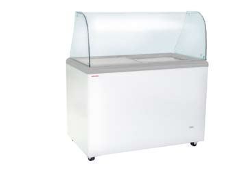 Freezer SAO PAULO H 175 G, with glass sliding lids for scoop