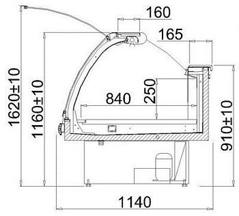 Refrigerated counter BARI 1.9 SP-mod/A, 1975x1140x1160+/-10mm