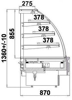 Heated Display MEXICO G 1.3 RETRO, forced warm air circulation