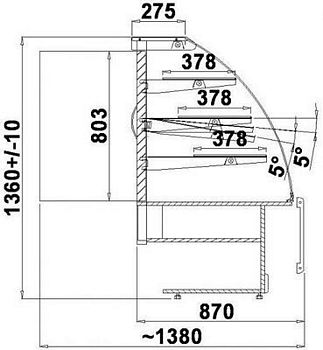 Showcase cake Mexico 1.3W-mod/A TREND, module with inside compre