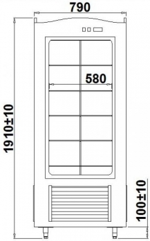 Confectionery showcase, Oak finish wood case 795x795x1910mm