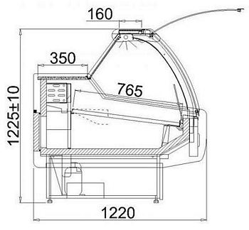 Refrigerated counter ALASKA 2.5W DRE, 2560x1220x1225mm