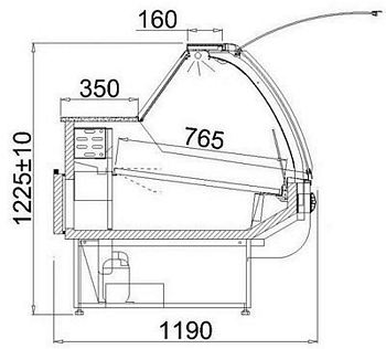 Refrigerated counter ALASKA 2.1W-mod/A, 1920x1190x1225mm