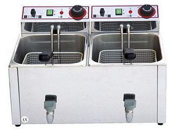 Fryer, with drain valve, 5+5 kW, 230 V/50 Hz, 630x480x325mm
