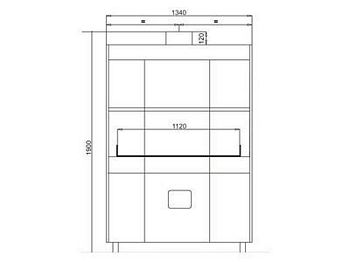 Hood dishwasher machine, 26,5 kW, 400V, 1340x850x1900mm