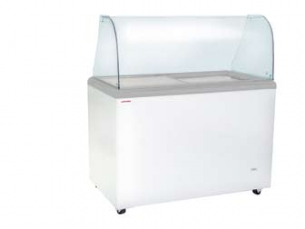 Freezer SAO PAULO H 100 G, with glass sliding lids for scoop