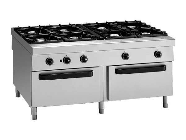 Modular Gas range, 6 burner, with 2 gas ovens, 1700x1100x850mm