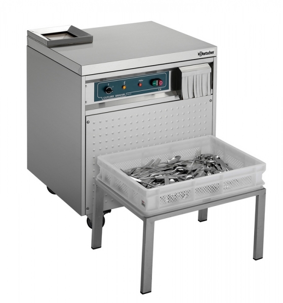 Cutlery polishing machine, on rollers, 0,9kW/230V, 700x600x760mm